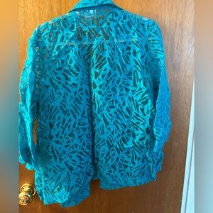 Blue button up blouse or cardigan
